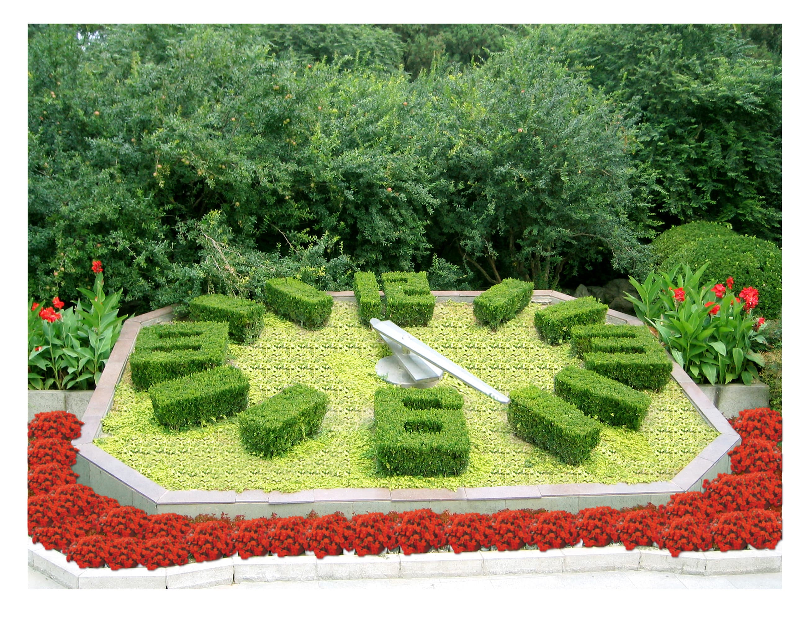 Floral clock at Daming Lake in Jinan, China.