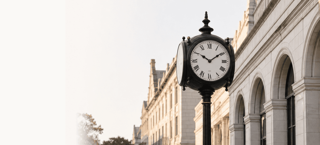 Freestanding public clock.