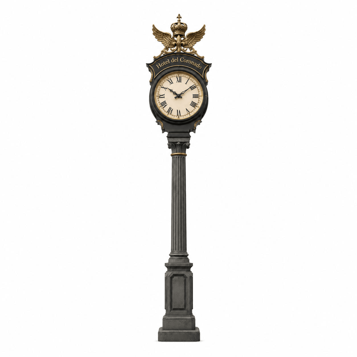 Classic Hotel del Coronado street clock shown as a product design.
