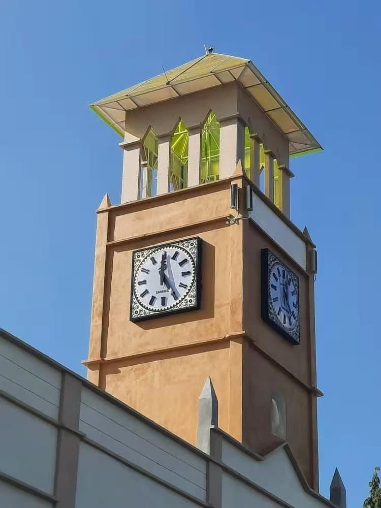 Four-sided tower clock in Malaysia.